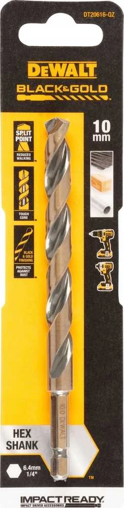 Grąžtas metalui HEX 1/4, 10,0 mm, DeWALT