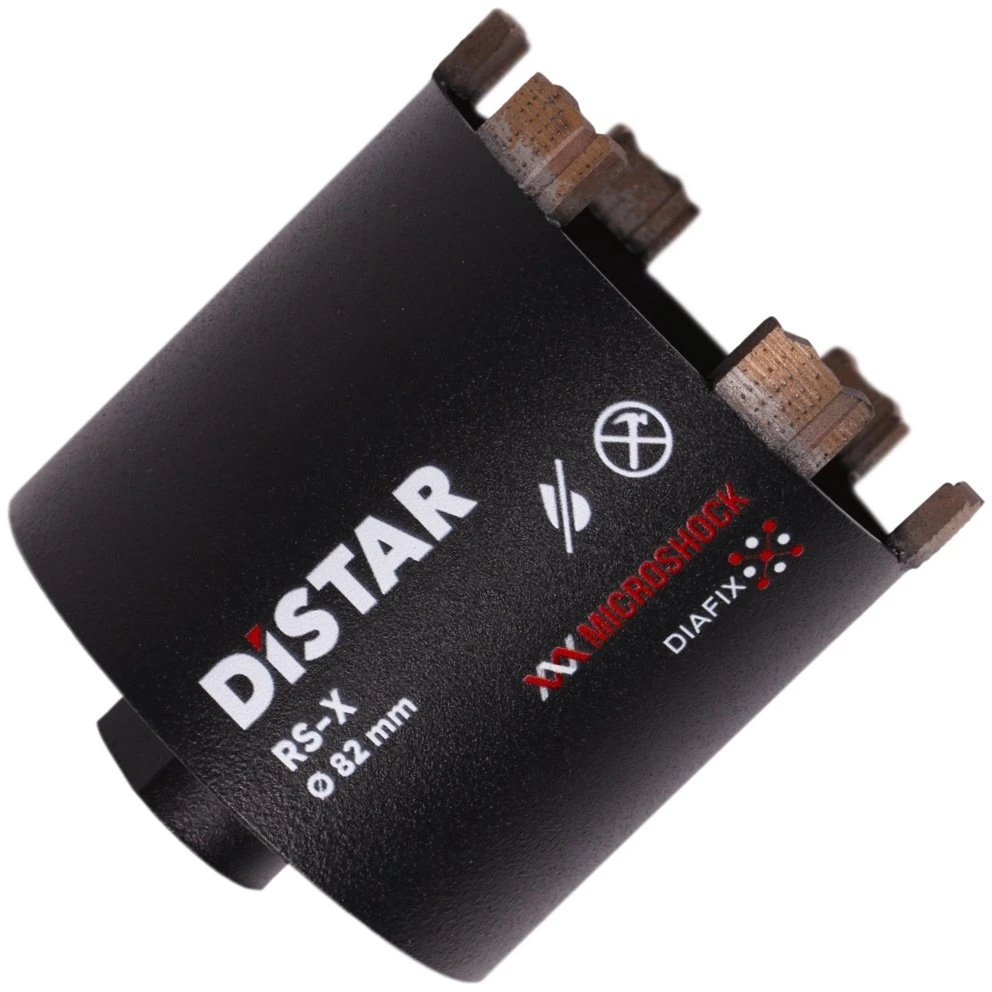 Grąžtas 82 mm Distar RS-X Drill Master deimantinė karūna rozetėms gręžti (6 dantys, angos gale)
