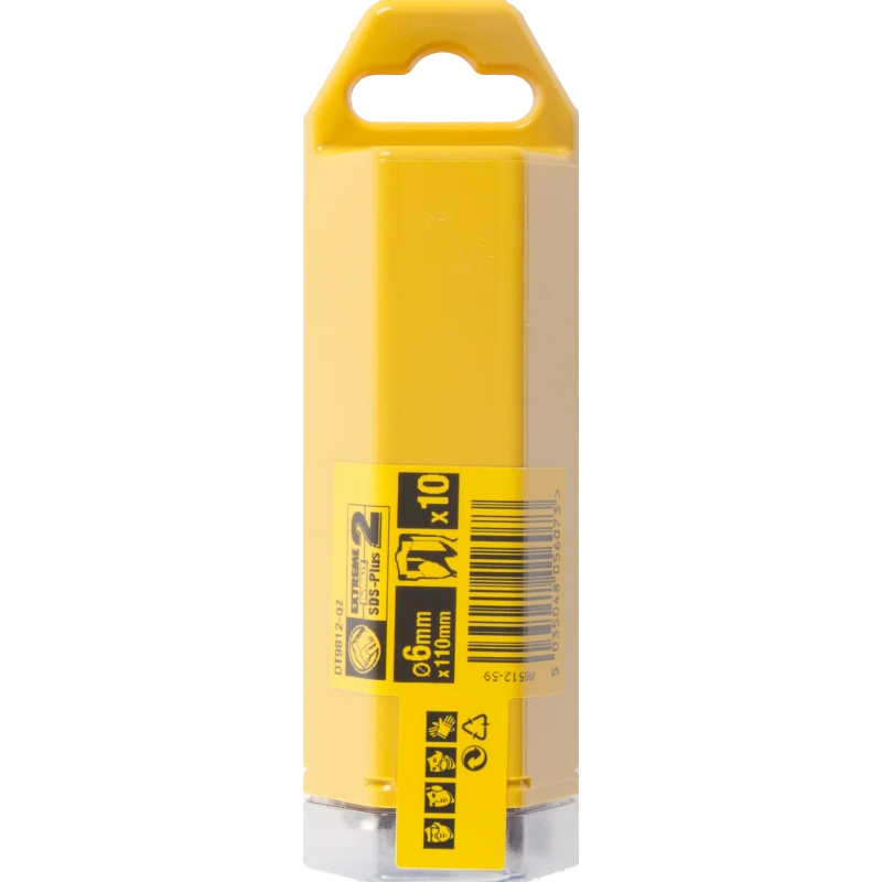 Grąžtas betonui DeWalt Extreme; 6x110 mm; SDS-plus; 10 vnt.