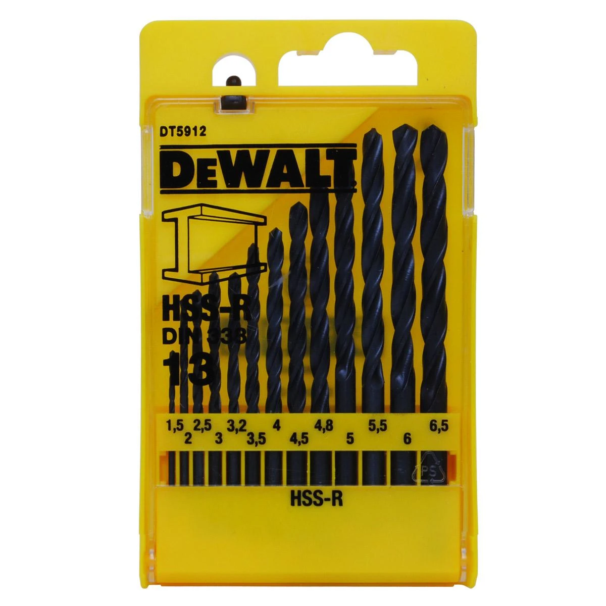 Grąžtas DEWALT grąžtai METAL HSS-R KPL.13szt.