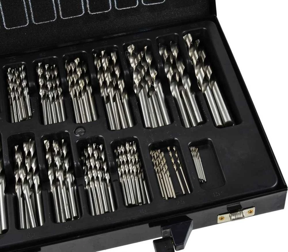 Sukomplektuotas cilindrinis grąžtas Geko HSS 1,0–10,0 mm mm