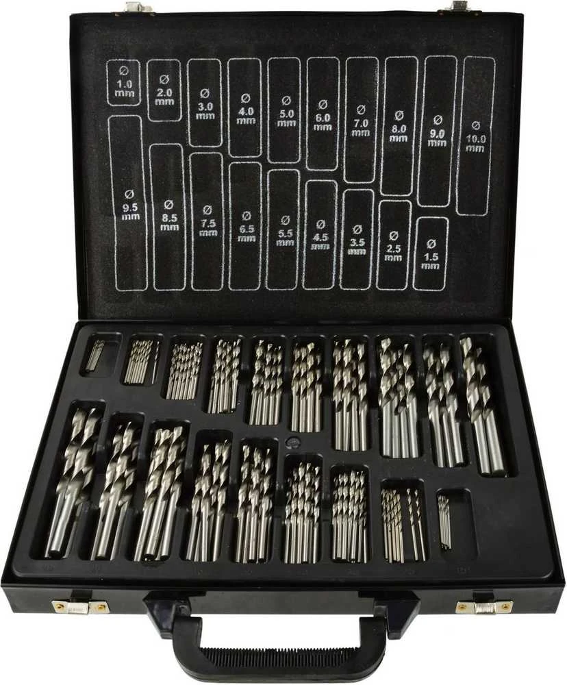 Sukomplektuotas cilindrinis grąžtas Geko HSS 1,0–10,0 mm mm