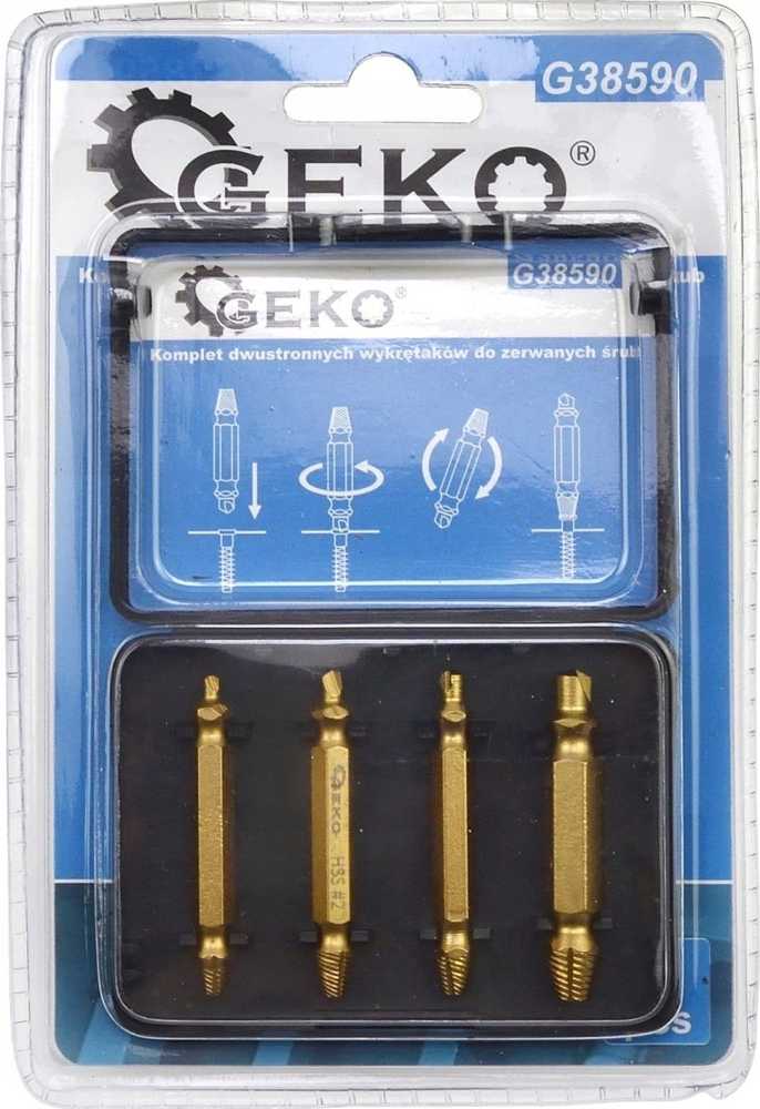 Wiertło Geko Kpl. dwustronnych wykrętaków do zerwanych śrub 4vnt. (100)