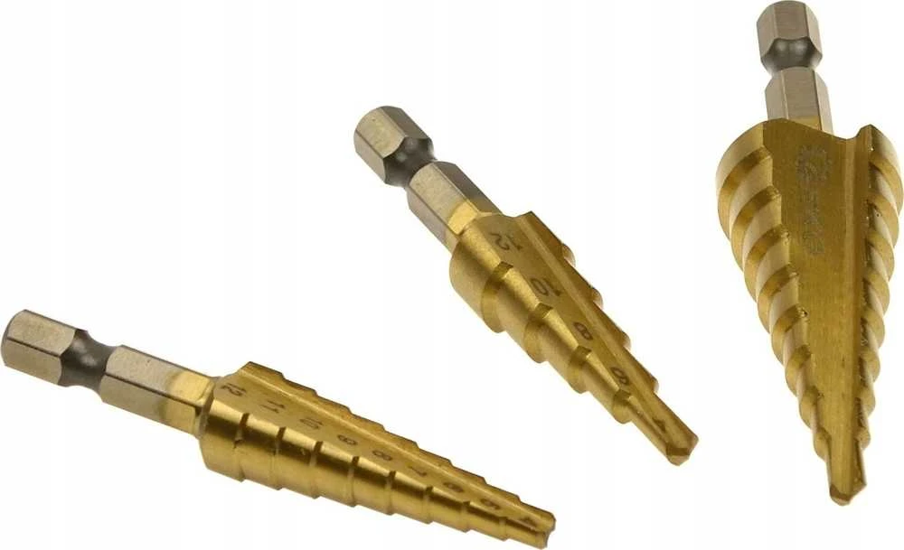 Grąžtas „Geko“ grąžtų rinkinys su 1/4 colio šešiakampiais, 3 kampų kūginiais grąžtais (3-12,4-12,4-20 mm) (100 vnt.)