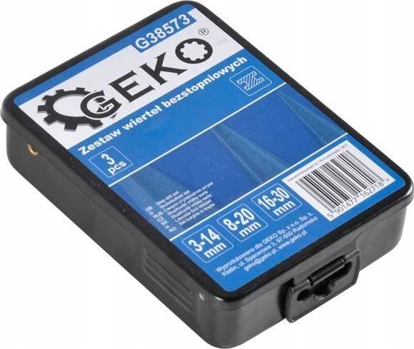Geko Rinkinys bepakopis grąžtas 3 vnt.. 3-30mm (metalinė dėžutė) (50)