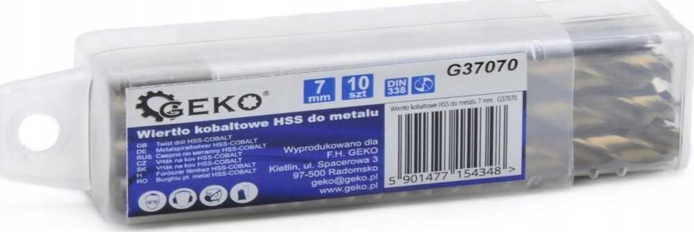 Geko Drill HSS kobalto grąžtas metalui 7 mm (10/440)