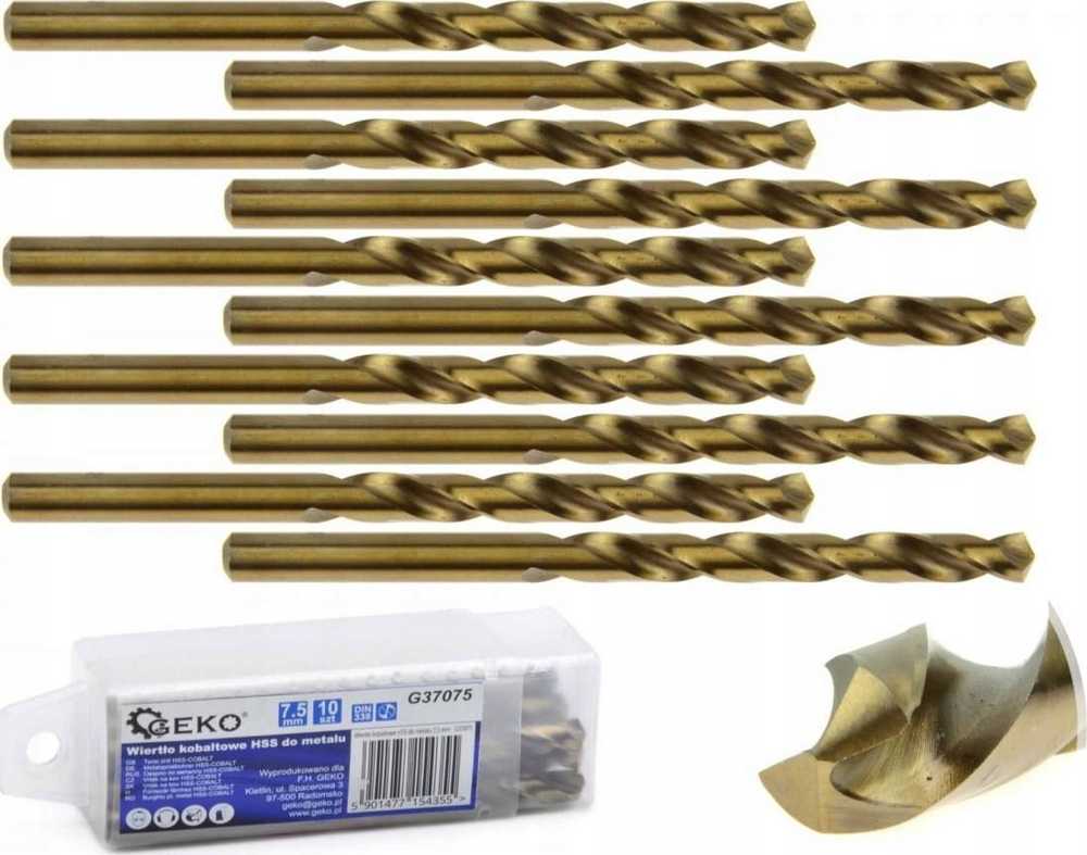 Geko Drill HSS kobalto grąžtas metalui 7,5 mm (10/240)