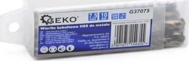 Geko Drill HSS kobalto grąžtas metalui 7,5 mm (10/240)