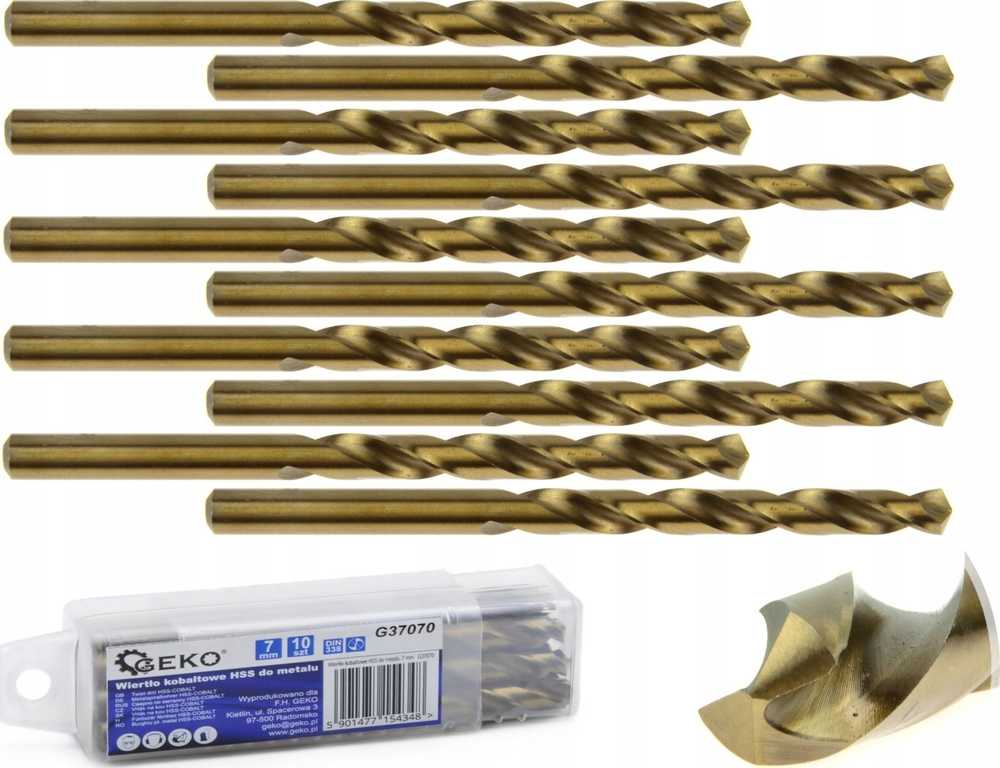 Geko Drill HSS kobalto grąžtas metalui 7 mm (10/440)