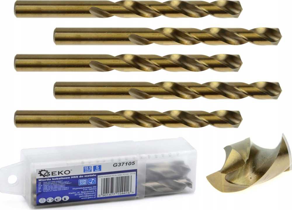 Geko Drill HSS kobalto grąžtas metalui 10,5 mm (5/105)