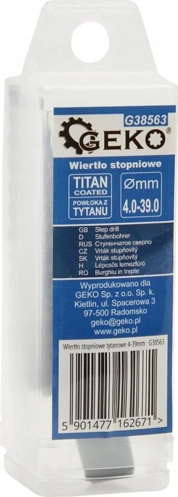 „Geko Drill HSS TiAlN“ pakopinis grąžtas 4–39 mm (50 vnt.)
