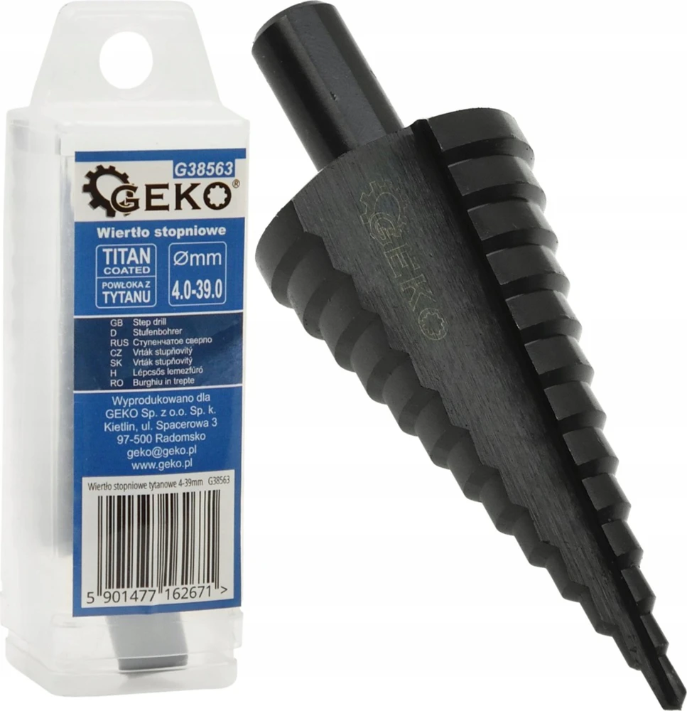 „Geko Drill HSS TiAlN“ pakopinis grąžtas 4–39 mm (50 vnt.)
