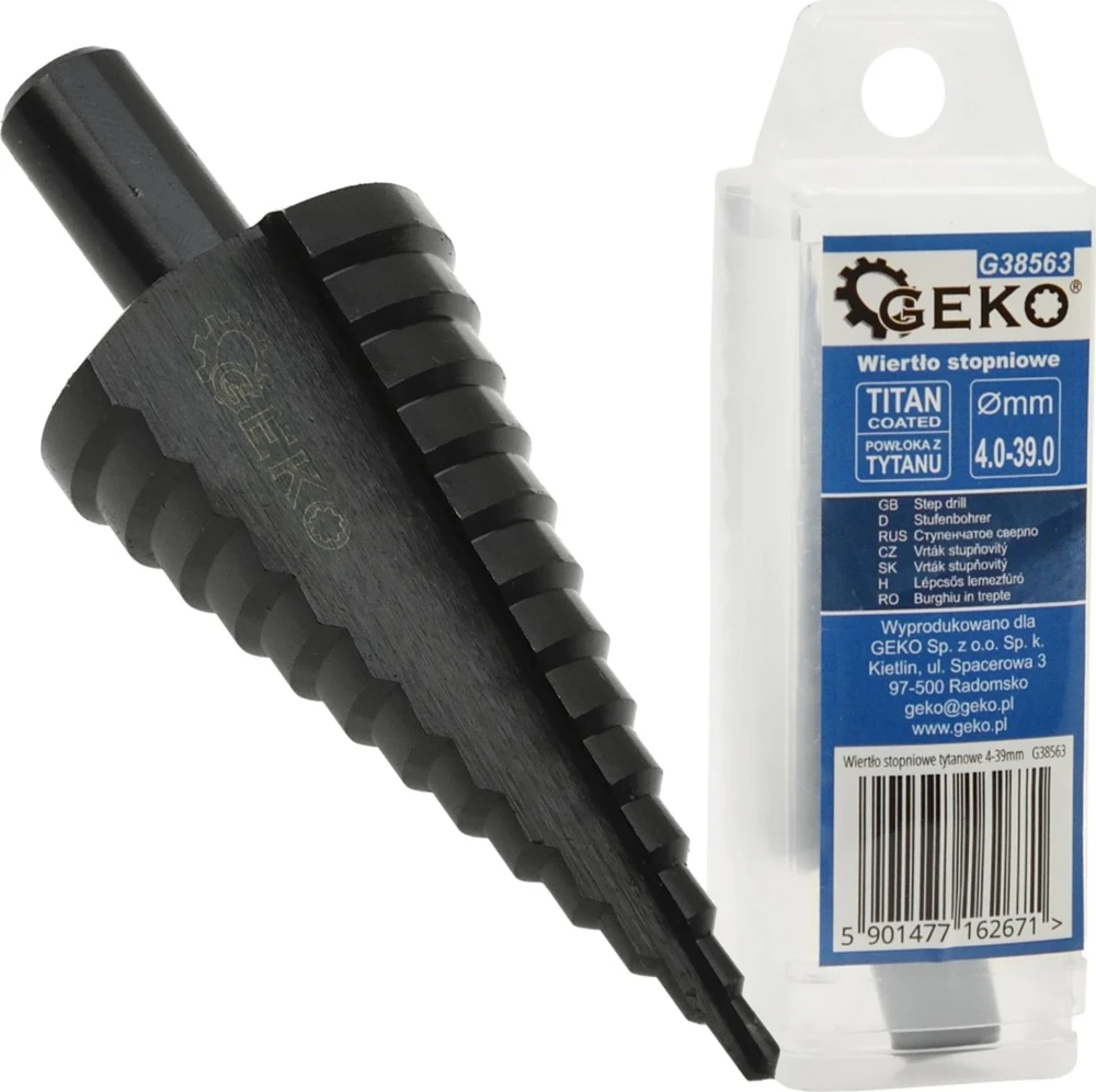 „Geko Drill HSS TiAlN“ pakopinis grąžtas 4–39 mm (50 vnt.)