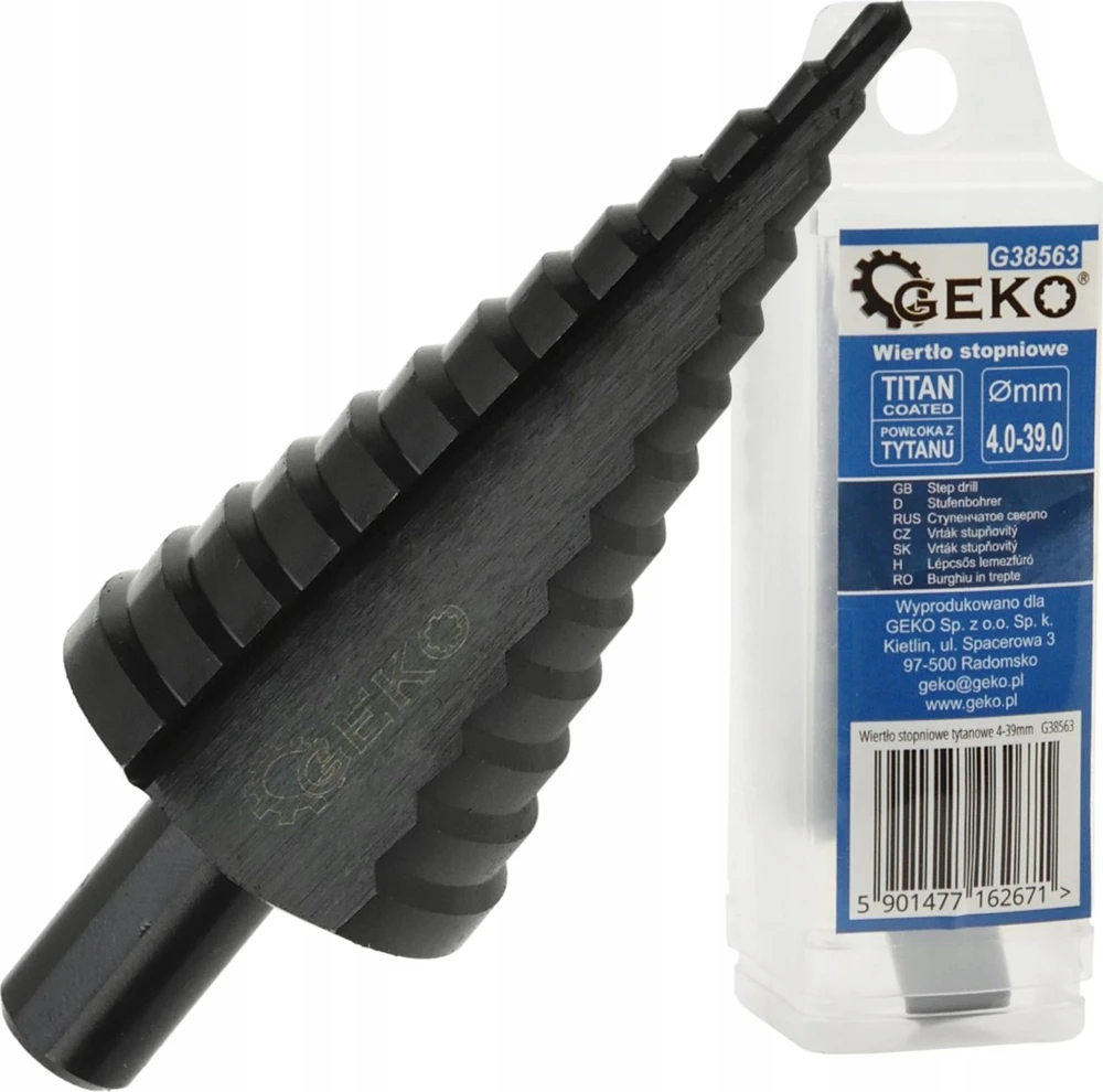 „Geko Drill HSS TiAlN“ pakopinis grąžtas 4–39 mm (50 vnt.)