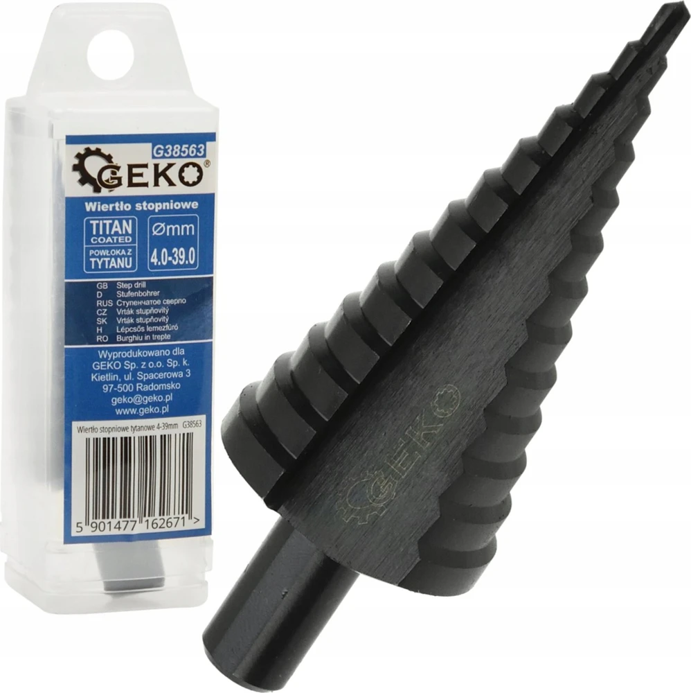 „Geko Drill HSS TiAlN“ pakopinis grąžtas 4–39 mm (50 vnt.)