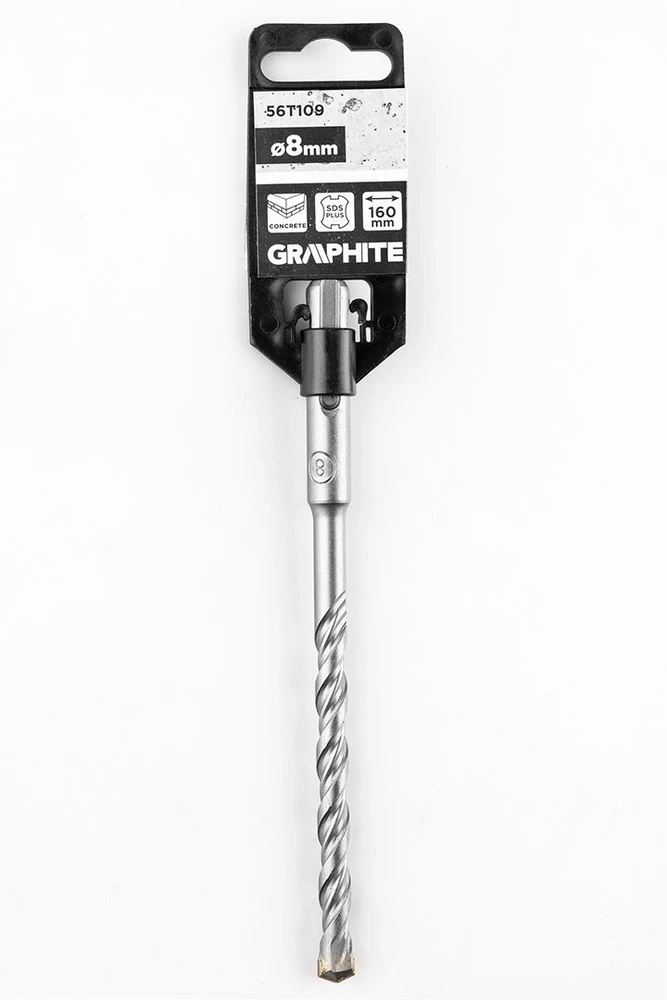 Graphite Wiertło SDS Plus dvigubas spiralinis betono grąžtas 8 x 160 mm