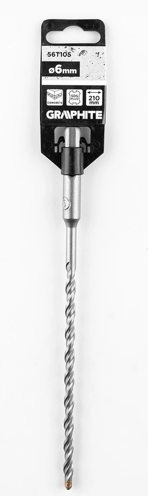 Graphite Wiertło SDS Plus dvigubas spiralinis betono grąžtas 6 x 210 mm