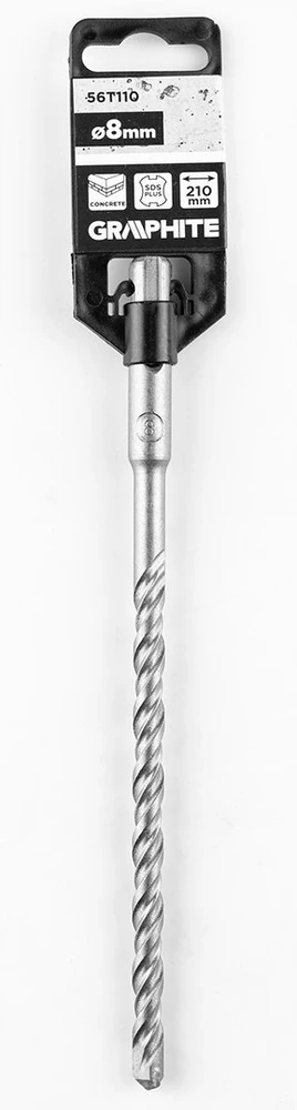Graphite Wiertło SDS Plus dvigubas spiralinis betono grąžtas 8 x 210 mm