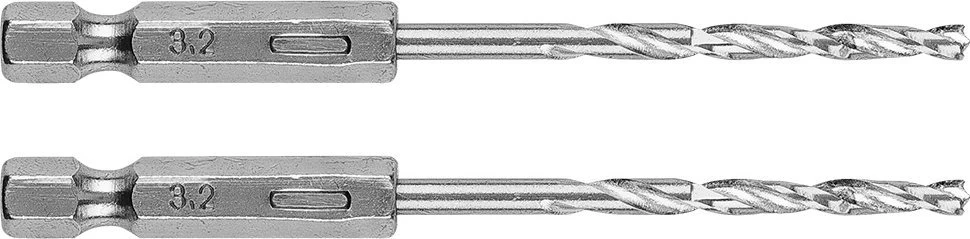 Wiertło Šešiakampis metalinis grąžtas 3,2 mm, 2 vnt.