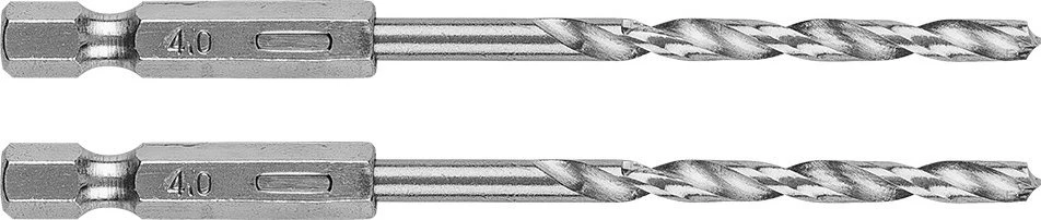 Wiertło Šešiakampis metalinis grąžtas 4,0 mm, 2 vnt.