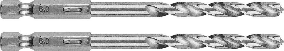 Wiertło Šešiakampis metalinis grąžtas 6,0 mm, 2 vnt.