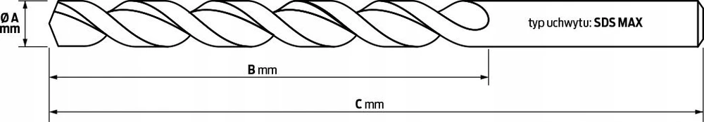 Grąžtas betonui Hikoki TCT; SDS-max; 35x1200/1320 mm
