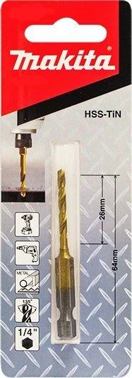 MAKITA METALO GRĄŽTAS HSS-TIN 1/4″ HEX 3,2x67mm