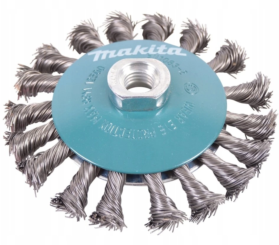 Makita Kūginis šepetys 115mm x M14; "pintas" 0,5mm, viela 125, 150, 180, 230mm D-39883