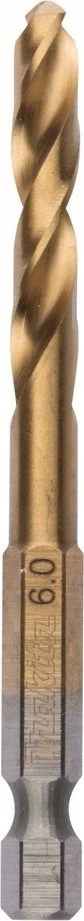 Grąžtas MAKITA grąžtai DO METALU HSS-TIN 1/4" HEX 6,0x80mm