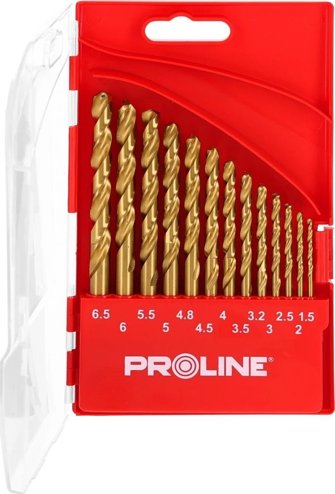 Grąžtas Wiertła Grąžtai metalui, hsstin, din338, šlifuoti, 13 vnt. (1,5–6,5 mm), prolinas