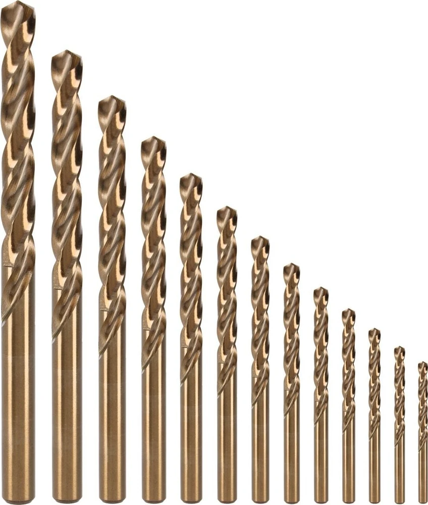 Grąžtas Wiertła Metalo grąžtai HSSCO DIN338, šlifuoti, 13 vnt. (2-8 mm), prolinas