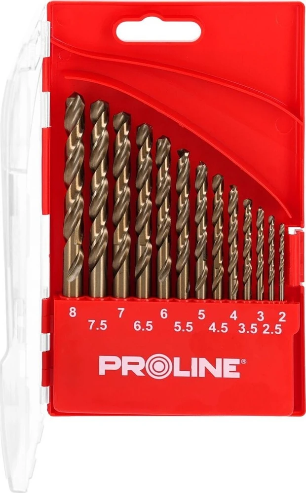 Grąžtas Wiertła Metalo grąžtai HSSCO DIN338, šlifuoti, 13 vnt. (1,5-6,5 mm), prolinas