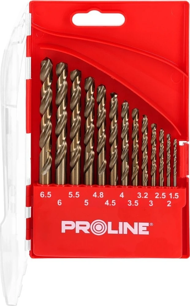 Grąžtas Wiertła Metalo grąžtai HSSCO DIN338, šlifuoti, 13 vnt. (2-8 mm), prolinas