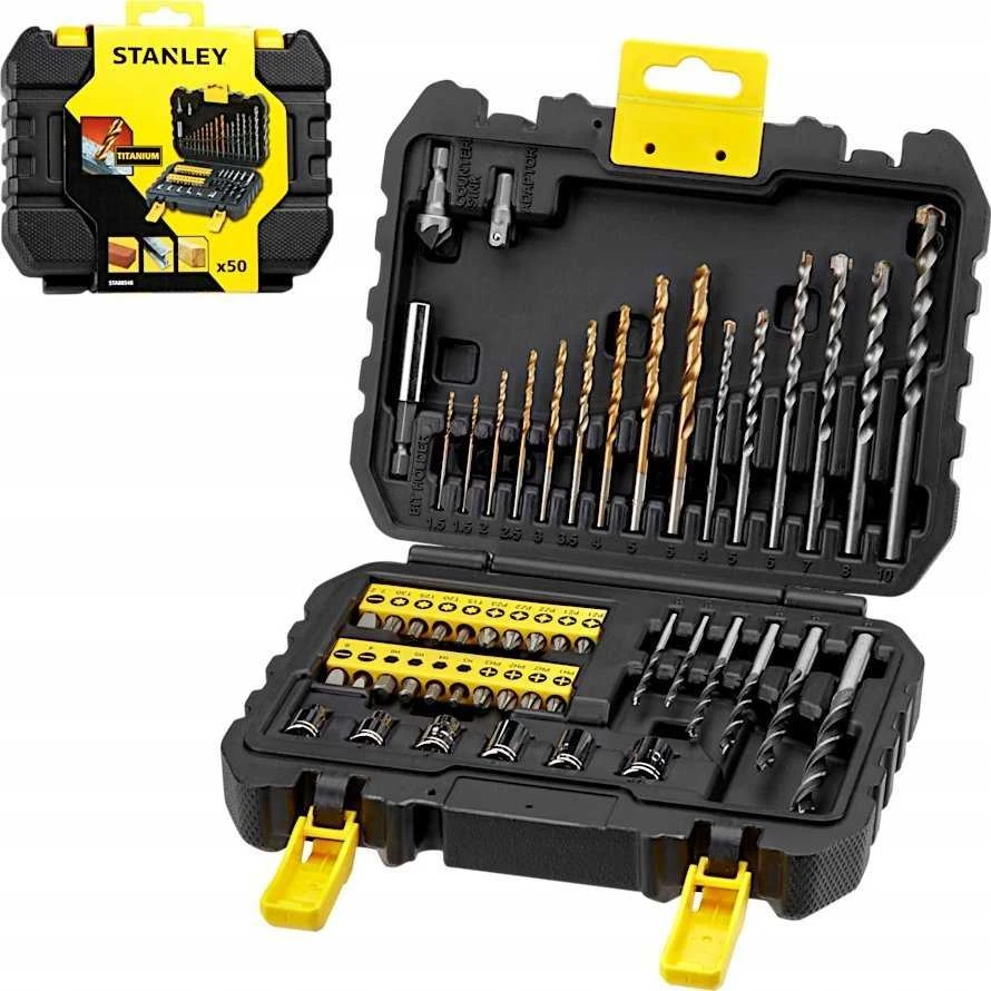 Grąžtų ir sukimo antgalių komplektas Stanley STA88546-XJ; 50 vnt.
