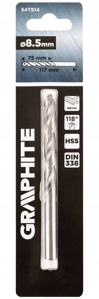 Topex Wiertło HSS metalo grąžtas, DIN 338, 8,5 mm