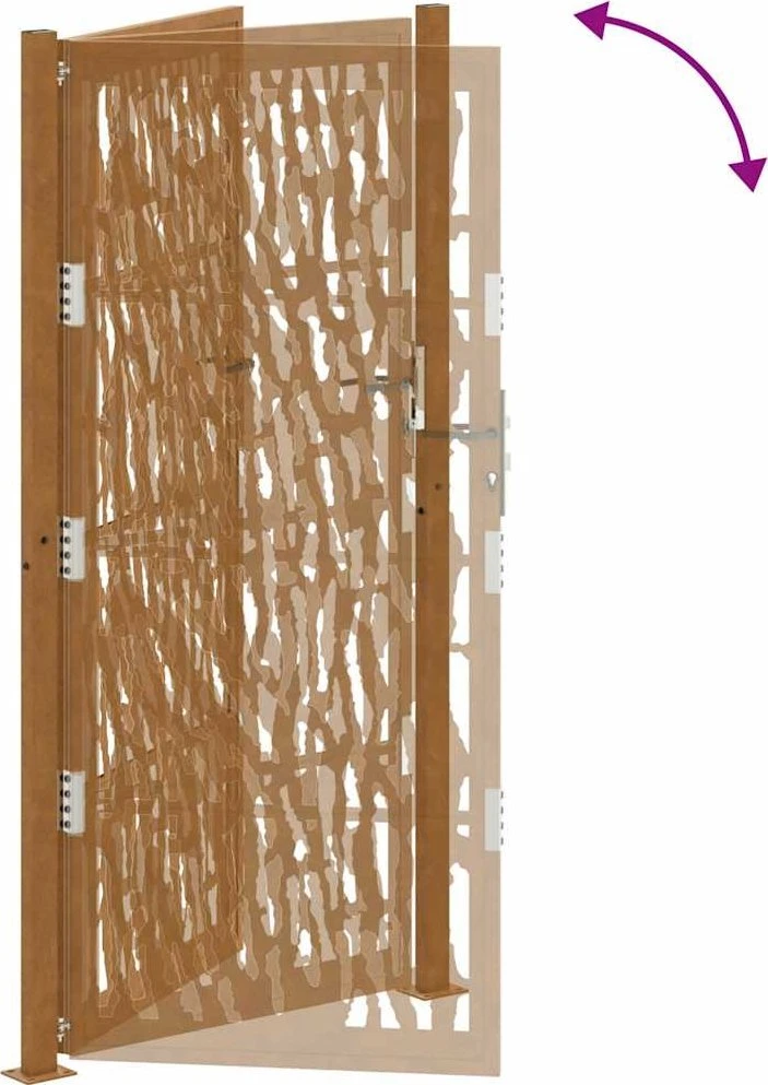 Sodo vartai, 100x200 cm, atsparūs oro sąlygoms, plienas, su atbrailomis