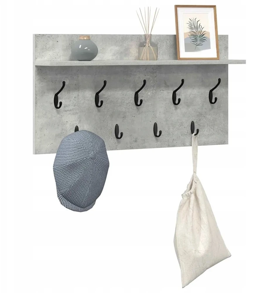 Prikabinamas paltas Sieninis Betono pilka 80 x 40 x 12 cm