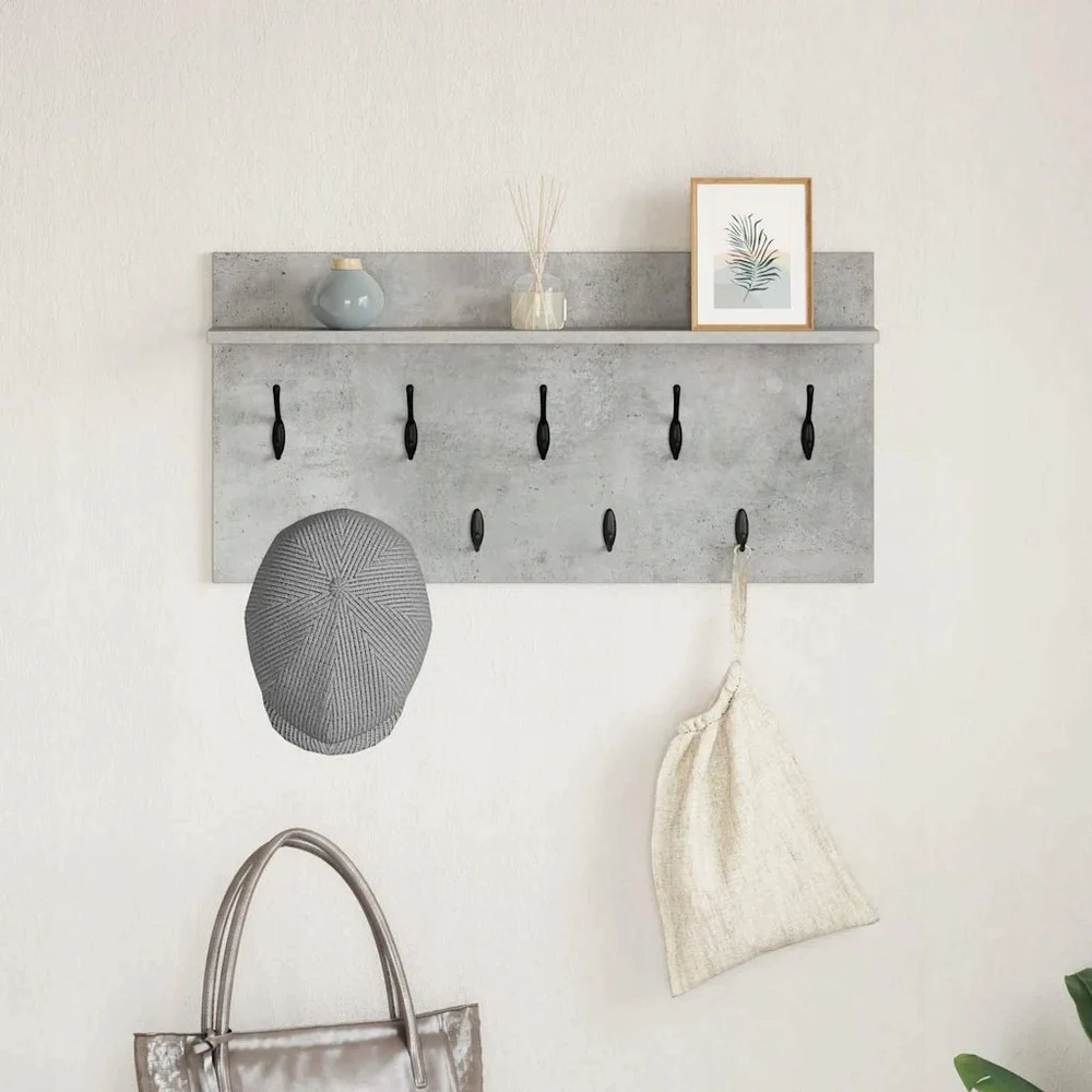 Prikabinamas paltas Sieninis Betono pilka 80 x 40 x 12 cm