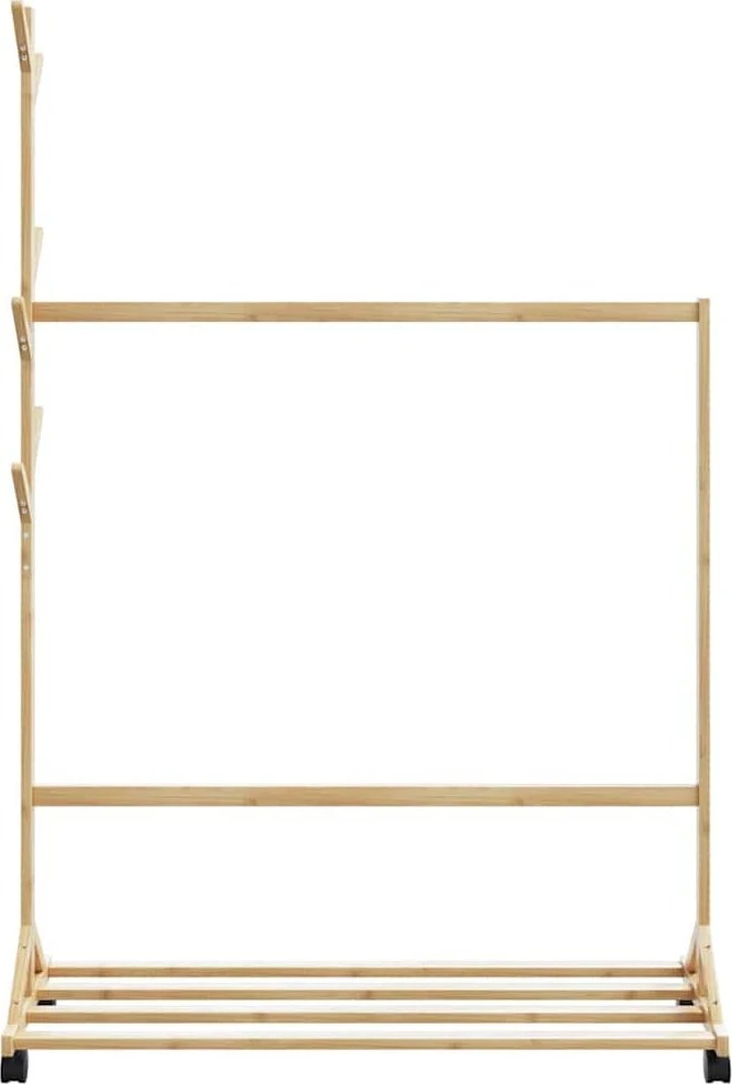 drabužių kabykla su kabliukais ir ratukais 100x35x157 cm