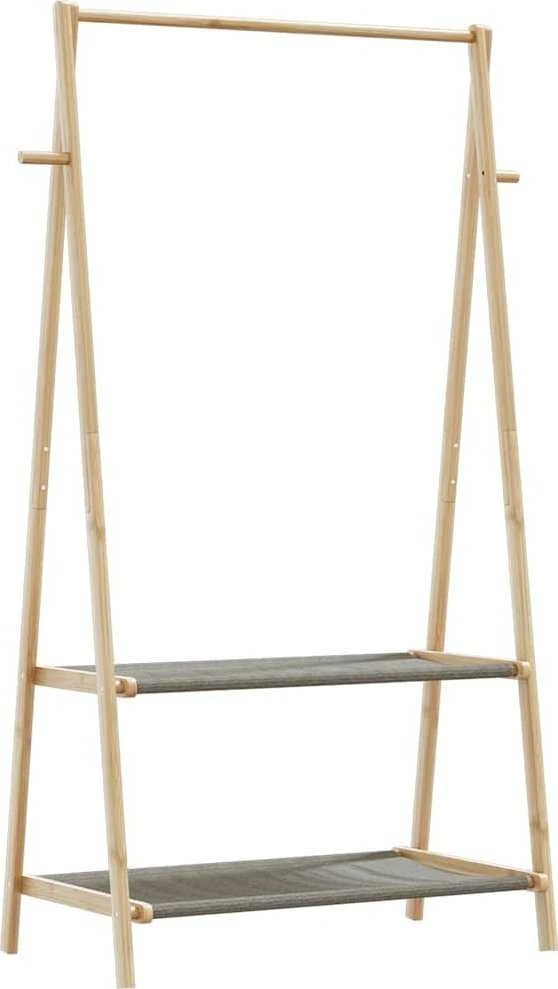 Drabužių kabykla su lentynomis, 96x45,5x150,5cm, bambukas