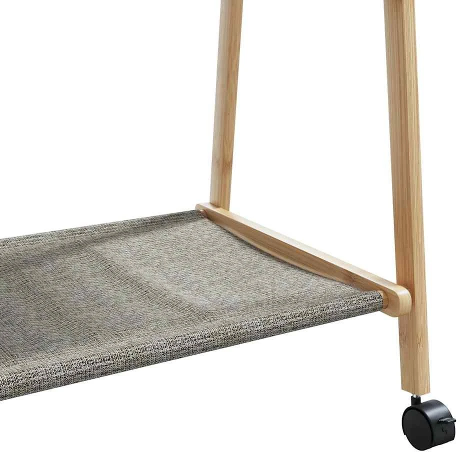 Drabužių kabykla su lentynomis/ratukais, 132x45,5x155,5cm