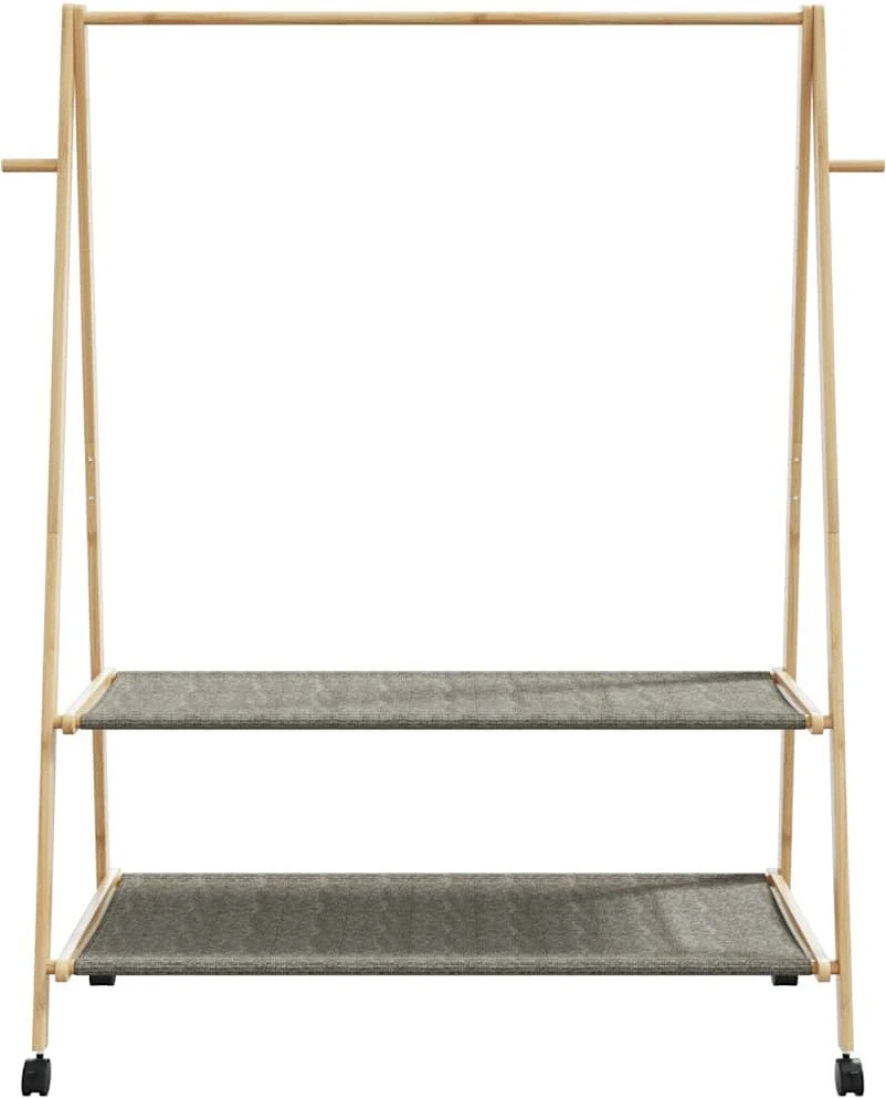 Drabužių kabykla su lentynomis/ratukais, 132x45,5x155,5cm