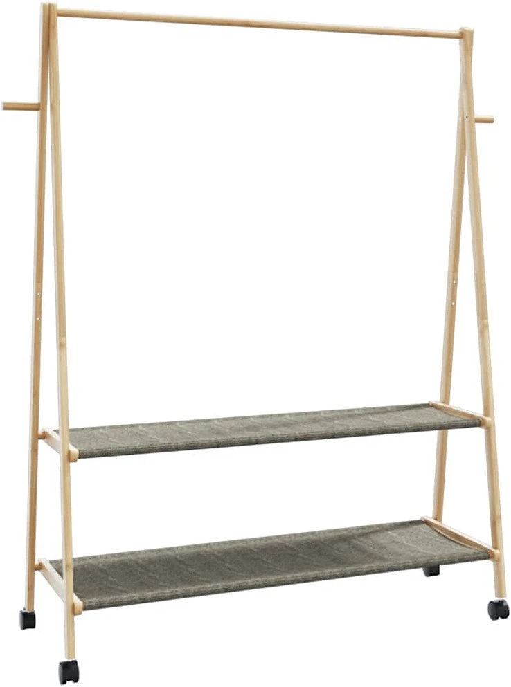 Drabužių kabykla su lentynomis/ratukais, 132x45,5x155,5cm