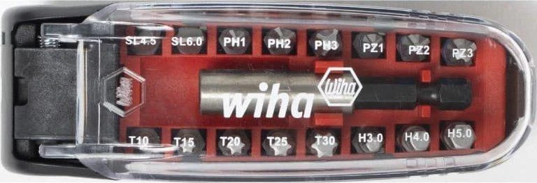 Antgalių rinkinys su magnetiniu laikikliu WIHA CroCo (17 vnt.)
