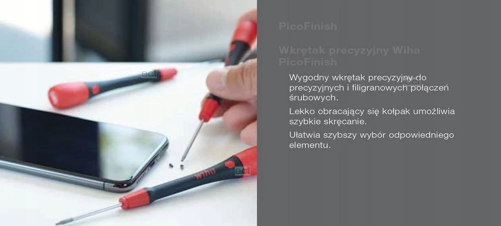 Wiha „Picofinish“ tikslus atsuktuvas su ESD izoliacija, kryžminis, „Philips“, PH1 x 60 mm 43678
