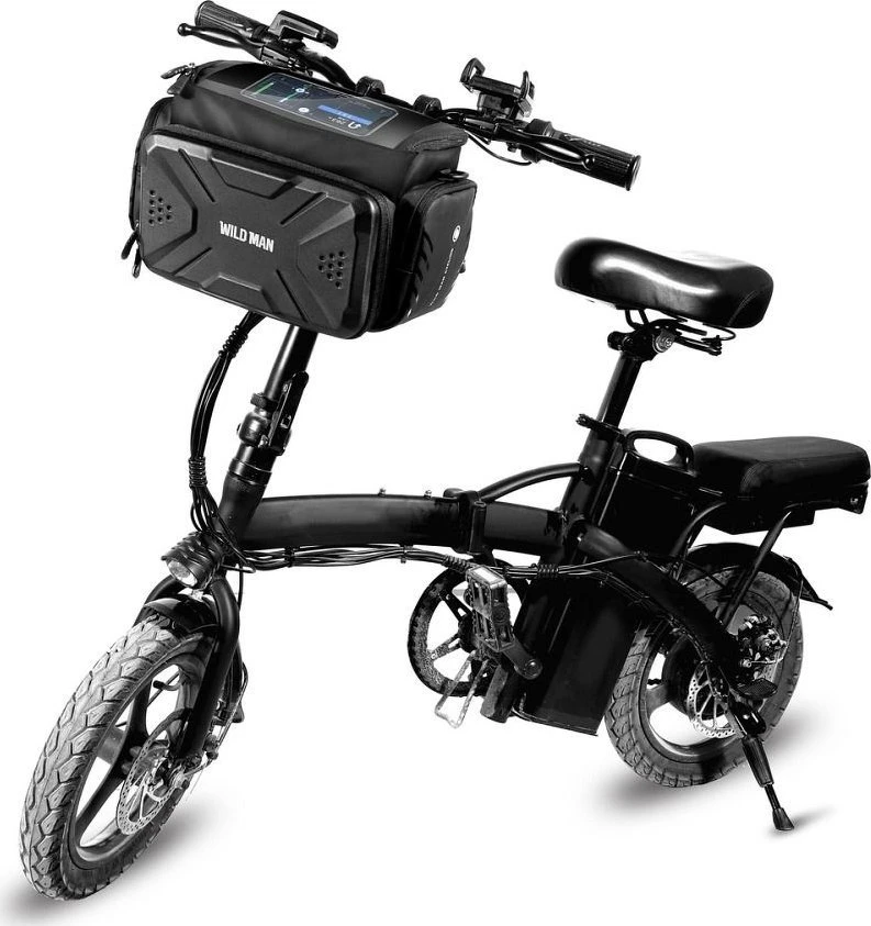 WILDMAN kelioninis krepšys dviračio vairui su užtrauktuku GS6 4L ( 4 "- 7" ) juodas