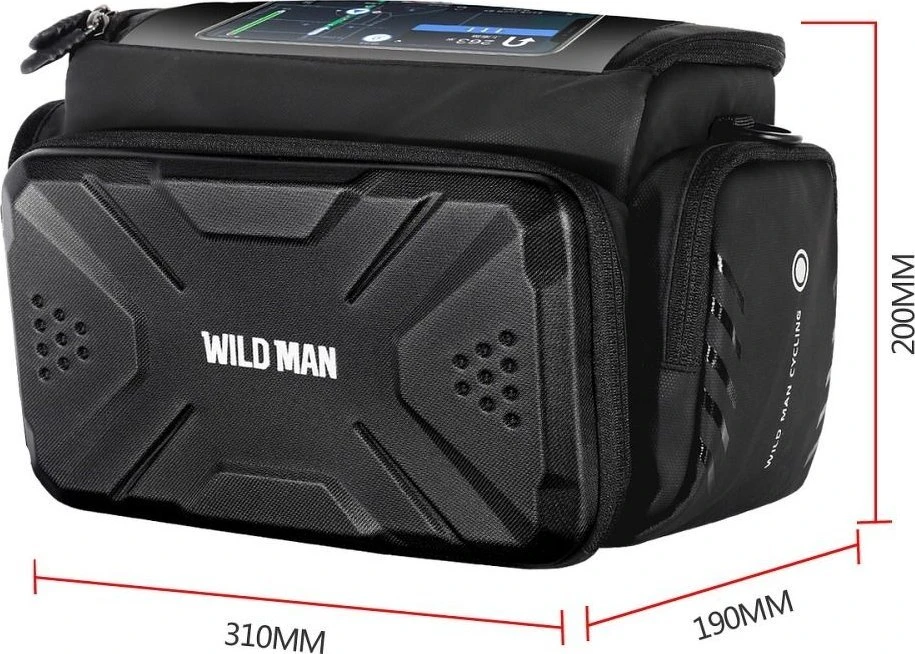 WILDMAN kelioninis krepšys dviračio vairui su užtrauktuku GS6 4L ( 4 "- 7" ) juodas