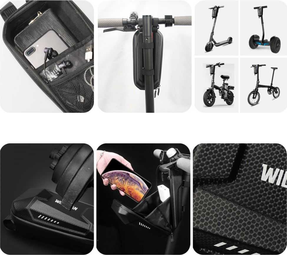 WILDMAN MES8 scooter case/holder frame bag juodos spalvos