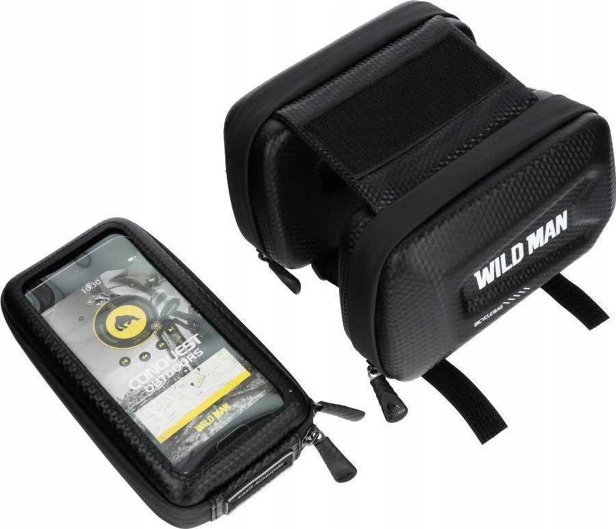 Forever Universalus telefono laikiklis WILDMAN E6S 1,2L 4"- 7" dviračiui su užtrauktuku juodas