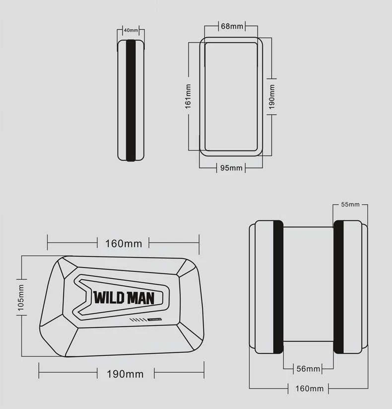 WILDMAN XLE6S Dviračio krepšys/Mount Frame Bag juodos spalvos